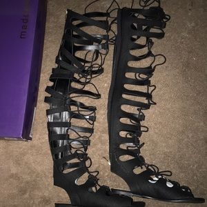 Over the knee Gladiator sandals